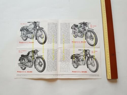 MOTO MORINI produzione modelli 1954-55 depliant originale brochure