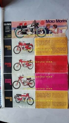 Moto Morini produzione modelli 50-125-150-250 1966 depliant originale brochure