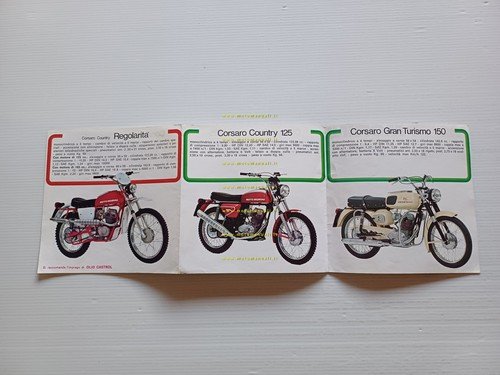 MOTO MORINI produzione modelli Corsaro 125 -150 1971 depliant italiano …