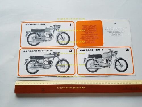 Moto Morini produzione modelli Corsaro 125-150 1965 depliant originale brochure