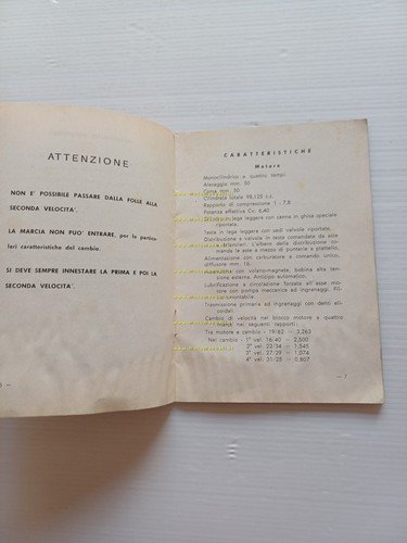 Moto Morini Sbarazzino 98 manuale uso manutenzione libretto italiano originale
