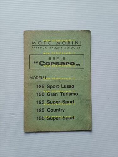 Moto Morini Serie Corsaro 125 - 150 manuale uso manutenzione …