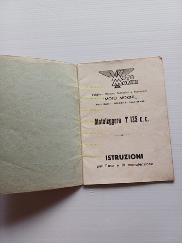 Moto Morini Turismo 125 2T 1947-48 manuale uso manutenzione libretto …