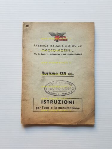 Moto Morini Turismo 125 2T 1952 manuale uso manutenzione libretto …