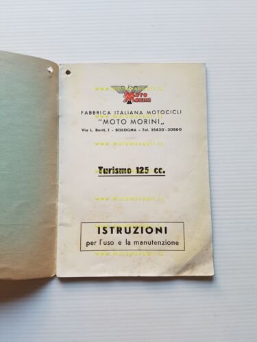 Moto Morini Turismo 125 2T 1952 manuale uso manutenzione libretto …