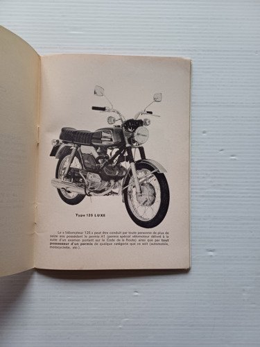 Motobecane 125 Luxe 1971 manuale uso manutenzione originale francese