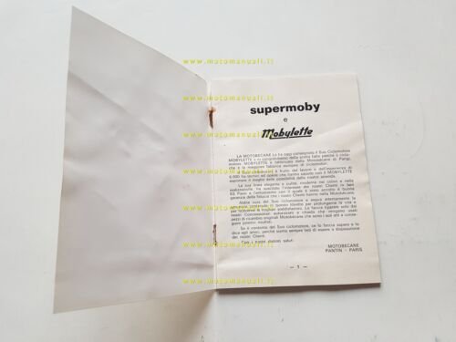 Motobecane 50 Supermoby-Mobylette 1974 manuale uso manutenzione originale