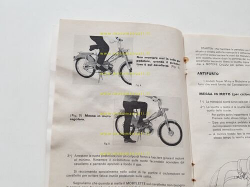 Motobecane 50 Supermoby-Mobylette 1974 manuale uso manutenzione originale