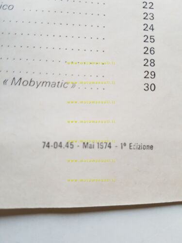 Motobecane 50 Supermoby-Mobylette 1974 manuale uso manutenzione originale