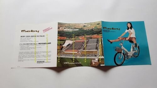Motobecane Moby 50 ciclomotore anni 70 depliant originale ITALIANO brochure