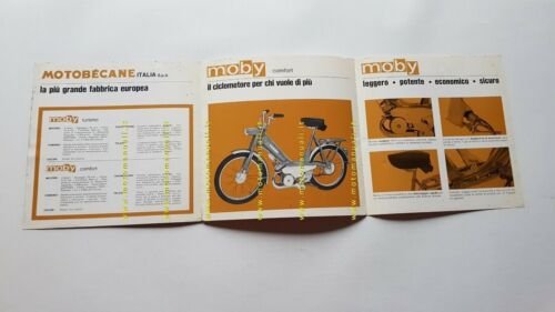 Motobecane Moby 50 ciclomotori anni 70 depliant originale ITALIANO brochure
