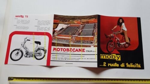 Motobecane Moby 50 ciclomotori anni 70 depliant originale ITALIANO brochure