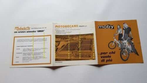 Motobecane Moby 50 ciclomotori anni 70 depliant originale ITALIANO brochure