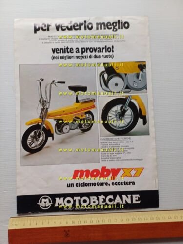 Motobecane Moby X7 50 1974 depliant italiano originale