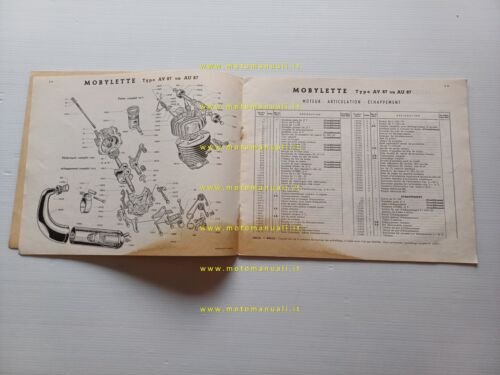 Motobecane Mobylette AV 87 50 catalogo ricambi originale spare parts …