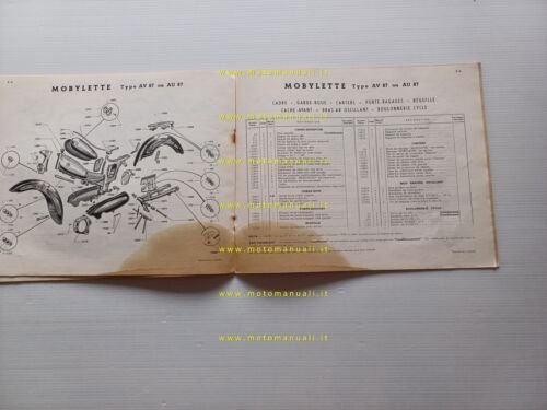 Motobecane Mobylette AV 87 50 catalogo ricambi originale spare parts …