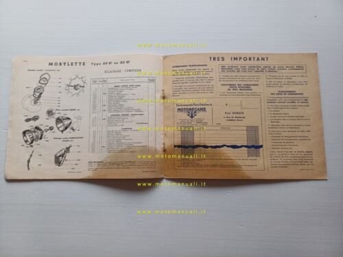 Motobecane Mobylette AV 87 50 catalogo ricambi originale spare parts …