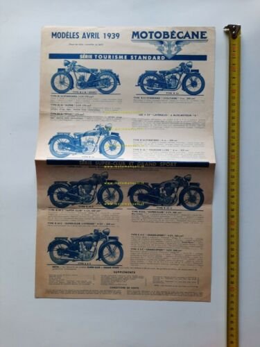 Motobecane produzione modelli 1939 depliant FRANCESE originale brochure