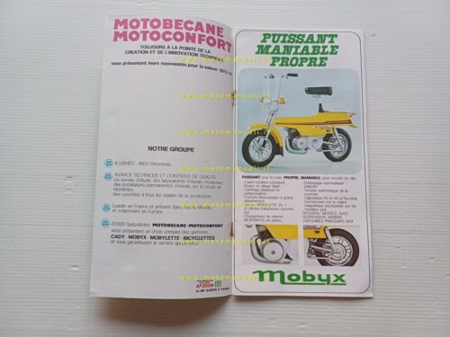 Motobecane produzione modelli 1973 salone Parigi depliant Francese originale