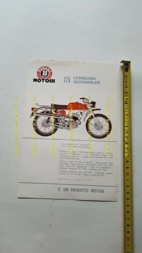 Motobi 125 Leoncino Scrambler 1968 depliant originale moto italiano brochure