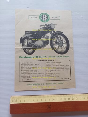 Motobi 125 T.V. anni 50 depliant italiano originale