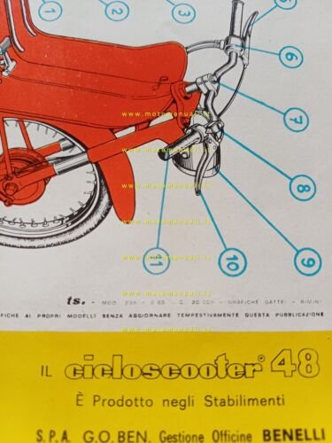 Motobi 48 Cicloscooter 1965 depliant italiano originale
