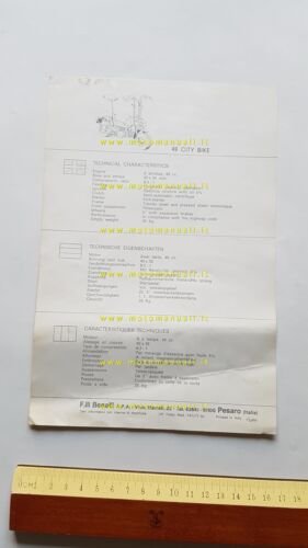 Motobi 49 City Bike 1971 depliant originale