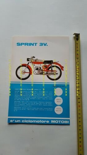 Motobi 49 Sprint 3V 1969 depliant originale ciclomotore italiano brochure