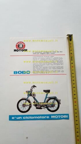Motobi 50 Bobo 1970 depliant originale ciclomotore italiano brochure moped