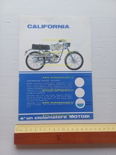 Motobi 50 California 1969 depliant originale ciclomotore italiano brochure moped