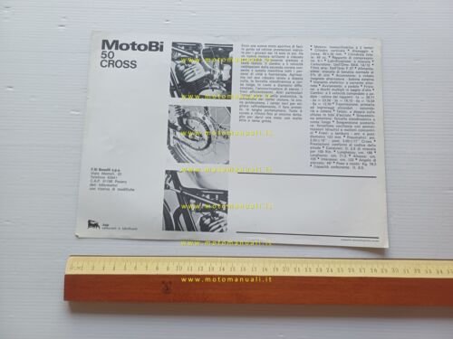 Motobi 50 Cross 5V 1975 depliant italiano originale ciclomotore brochure …
