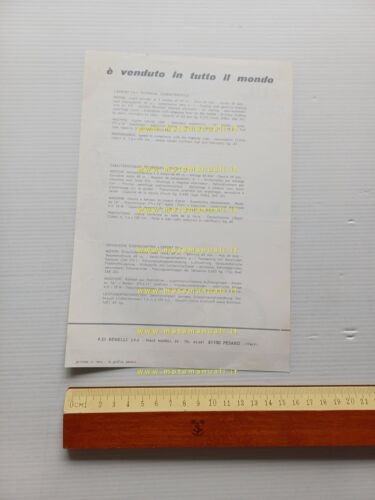Motobi 50 Export FA 1970 depliant originale ciclomotore italiano brochure