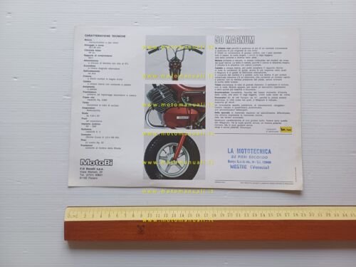 Motobi 50 Magnum 5V 1975 depliant italiano originale ciclomotore brochure …
