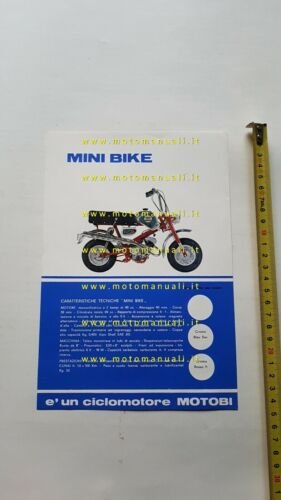 Motobi 50 Mini Bike 1968 depliant originale ciclomotore italiano brochure …