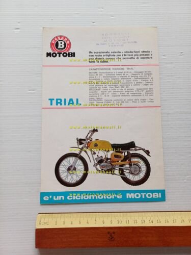 Motobi 50 Trial 1970 depliant originale ciclomotore italiano brochure