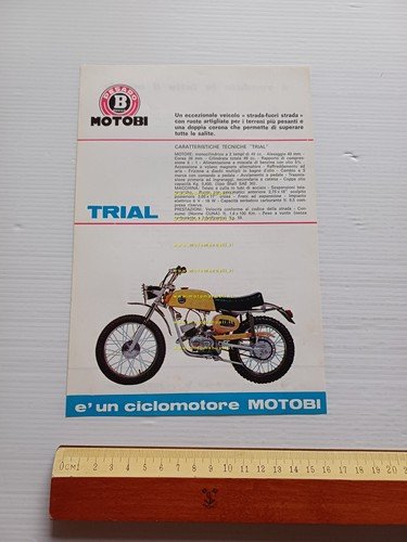 Motobi 50 Trial 1970 depliant originale italiano ciclomotore