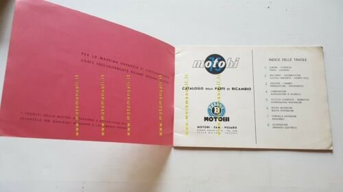 Motobi 75 Scooter 1961 catalogo ricambi originale spare parts catalogue