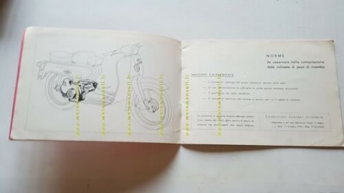 Motobi 75 Scooter 1961 catalogo ricambi originale spare parts catalogue