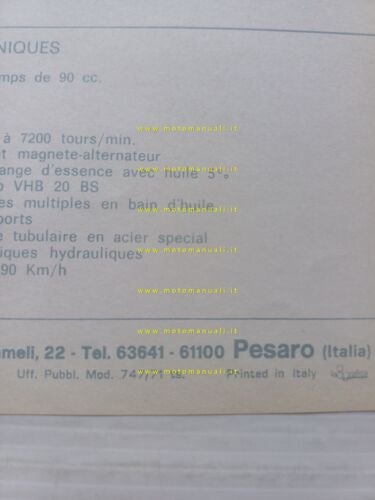 Motobi 90 Turismo 1971 depliant italiano originale