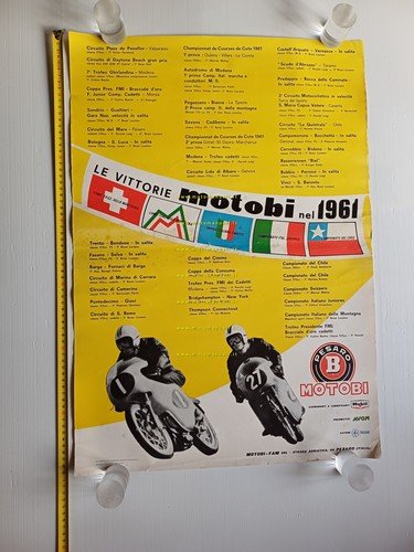 MOTOBI le vittorie 1961 manifesto poster originale
