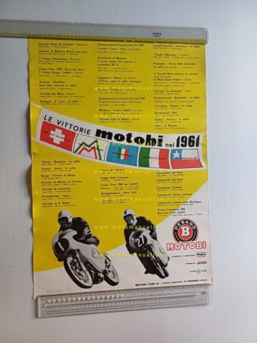 MOTOBI Le Vittorie 1961 poster manifesto concessionari officine originale