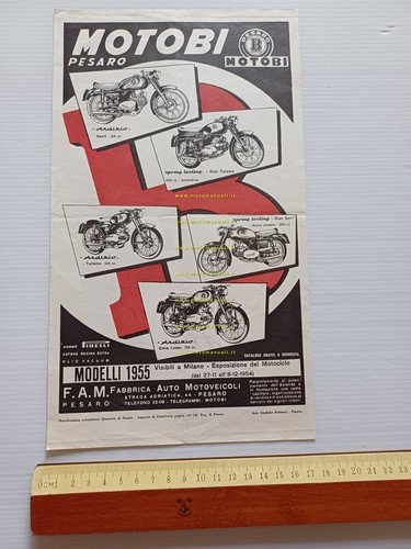 Motobi produzione modelli 1955 depliant italiano originale