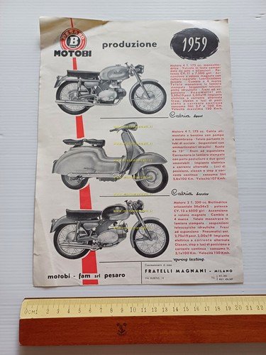 Motobi produzione modelli 1959 depliant italiano originale