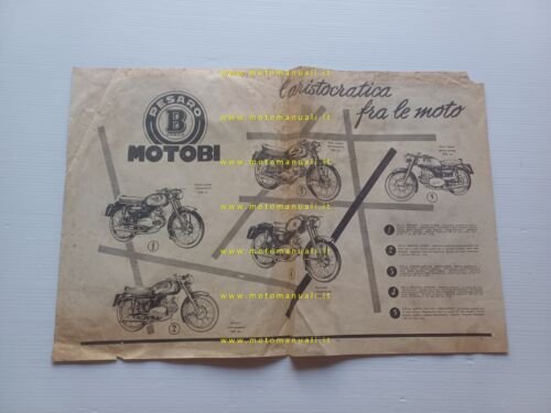Motobi produzione modelli salone Milano 1955 depliant italiano originale