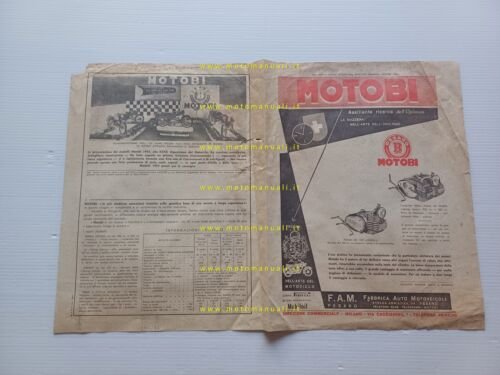 Motobi produzione modelli salone Milano 1955 depliant italiano originale