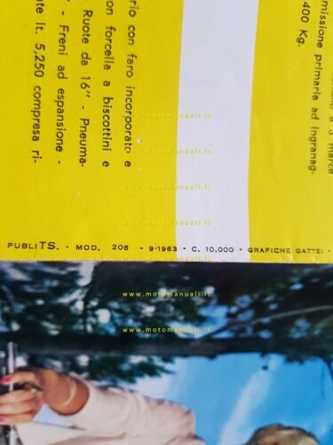 MOTOBI Scooter 125 1963 depliant originale italiano