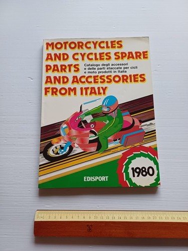 Motociclismo elenco aziende italiane motociclistiche e accessori 1980 originale