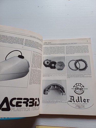 Motociclismo elenco aziende italiane motociclistiche e accessori 1980 originale