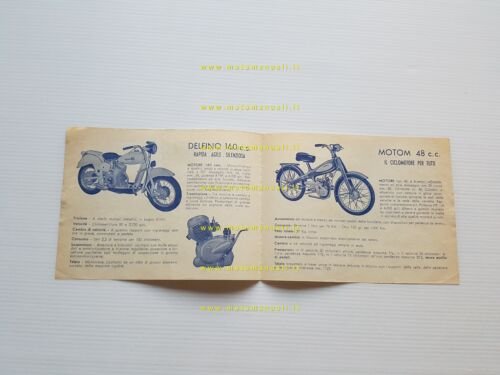 Motom 160 Delfino - 48 1952 depliant italiano originale