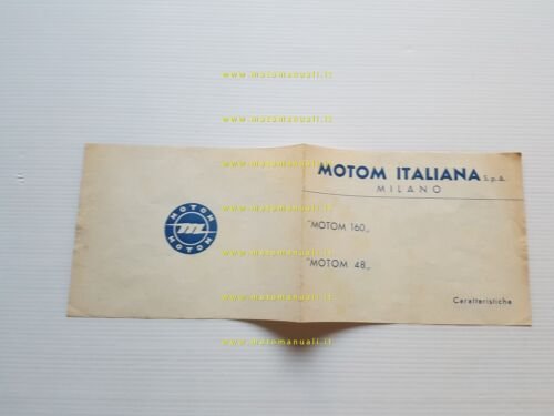 Motom 160 Delfino - 48 1952 depliant italiano originale